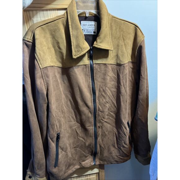 Outlander Craft & Flow Men’s Large Brown Full Zip Polyester Jacket Suede Feel - Picture 11 of 11